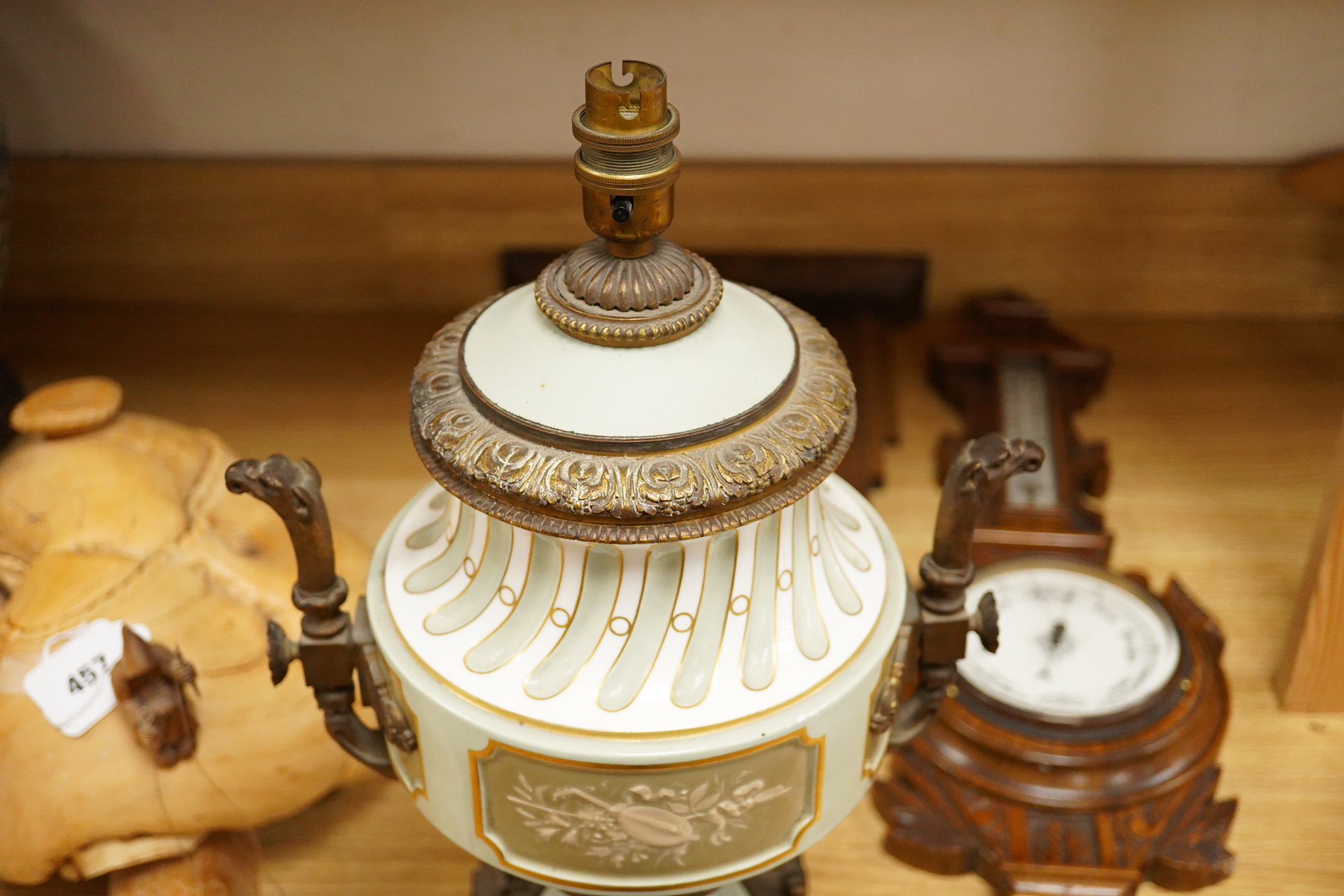 A cut glass chandelier